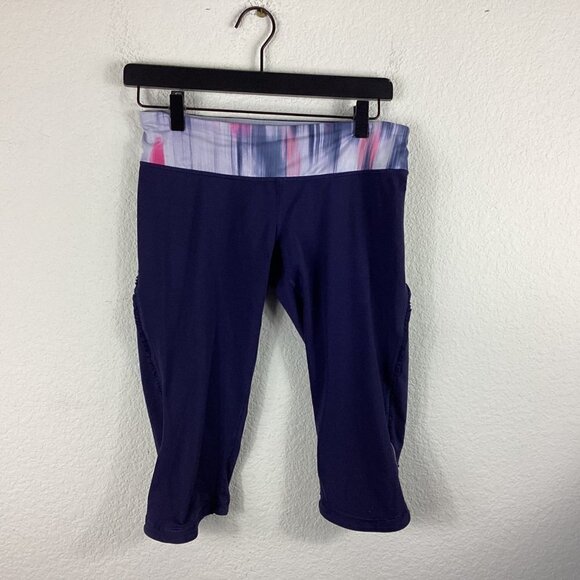 Lululemon Fast & Free Crop Leggings Size 8 Navy - Picture 7 of 12
